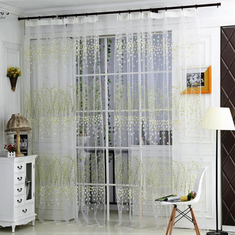 

Curtain bedroom Living room High Quality Wintersweet Curtain Tulle Window Treatment Voile Drape Valance Novel Drop shippingMay301