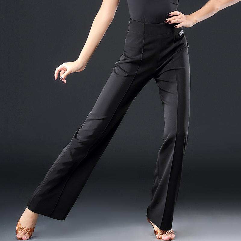 

Latin Ballroom Dance Pants Ladies Dancing Trousers Rumba Cha Cha Samba Tango Clothing Women Practice Show Dancewear Adult DN3530, Black thin section