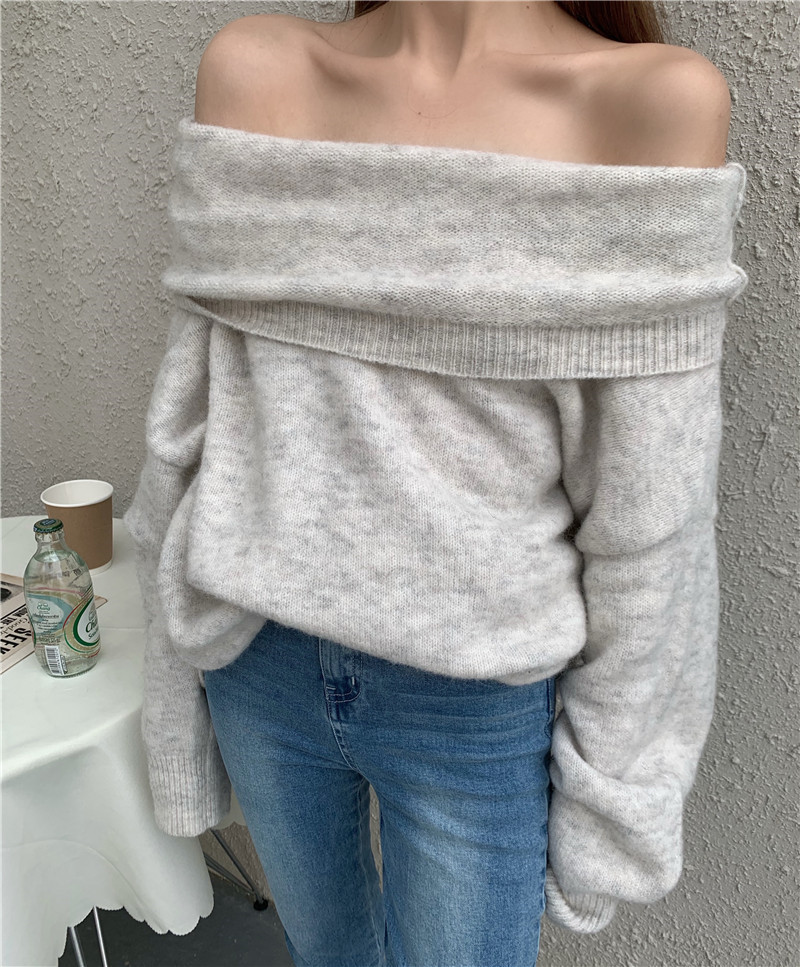 

2021 New Manner Off the Shoulder Ladies'nightgown Fall Loose Mesh Tops Design Sense Slash Sexy Neck High Street Chic Pullovers BVM2, Games