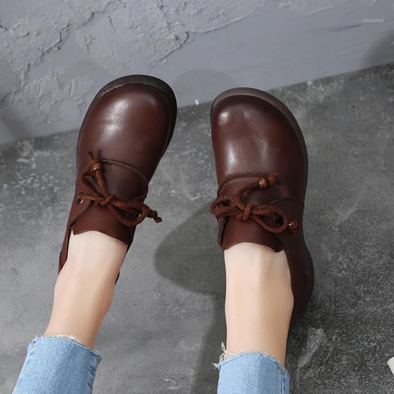 

Leather shoes women 2021 spring leather retro fashion casual women shoes comfortable thick bottom non-slip lace-up1, Black