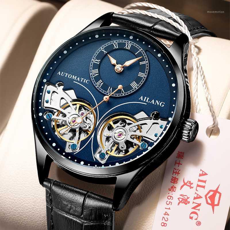 

AILANG Genuine Brand Men's Double Tourbillon Luminous Direct-looking Mechanical Watch Automatic Watch Men's Hollow Movem1