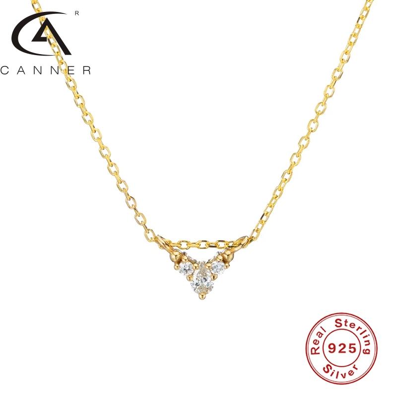 

CANNER Formal Elegant 925 Silver Necklace S925 Sterling Plata Women Chains Choker Light Luxury Classic Wedding Clavicle Collar