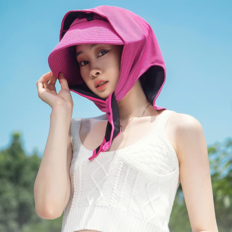 

OhSunny Summer Outdoor Casual Sun Hats For Women Beach Honeycomb Mesh Face Neck Protect UPF 100+ UV Protection Cap Chapeau, Blue