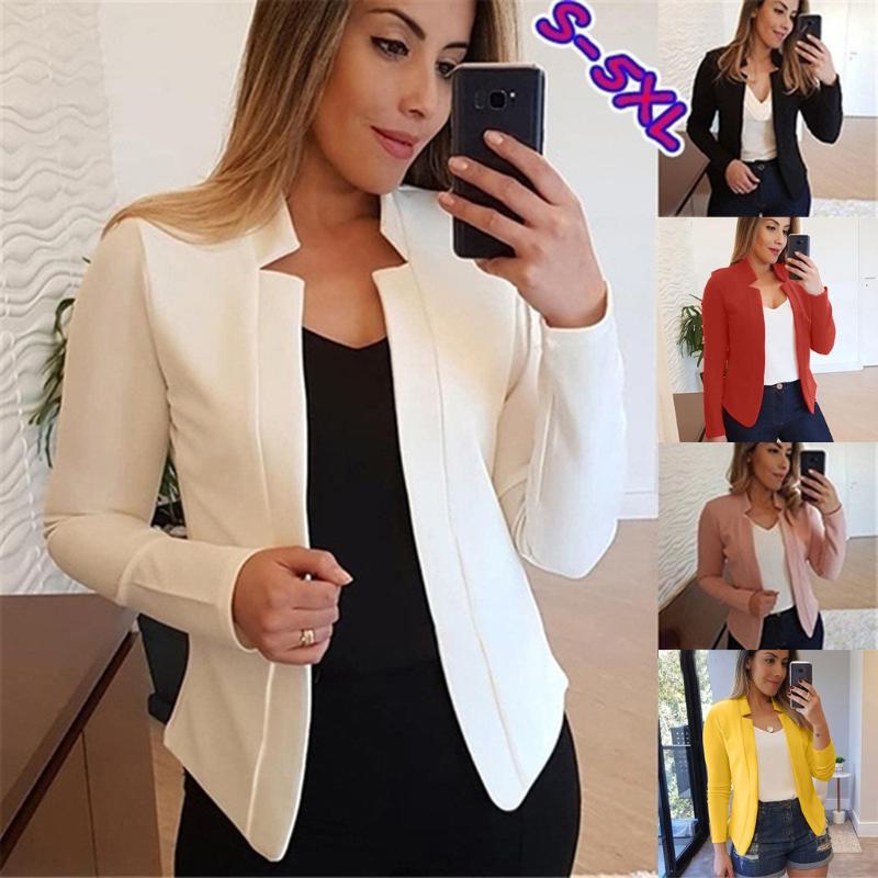 

New 2020 Womens Ladies jacket Cardigan Solid Long Sleeve Pocket Coat Outerwear Trench Coat Winter Ladies Women jackets Outerwear, Black