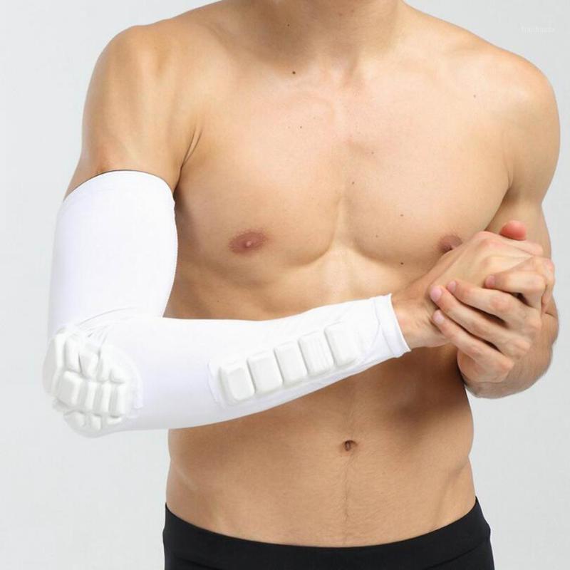 

Basketball Elbow Arm Guard Elbow Sleeve for Cycling Running Baseball Breathable Anti-Collision Sports Protector1, White