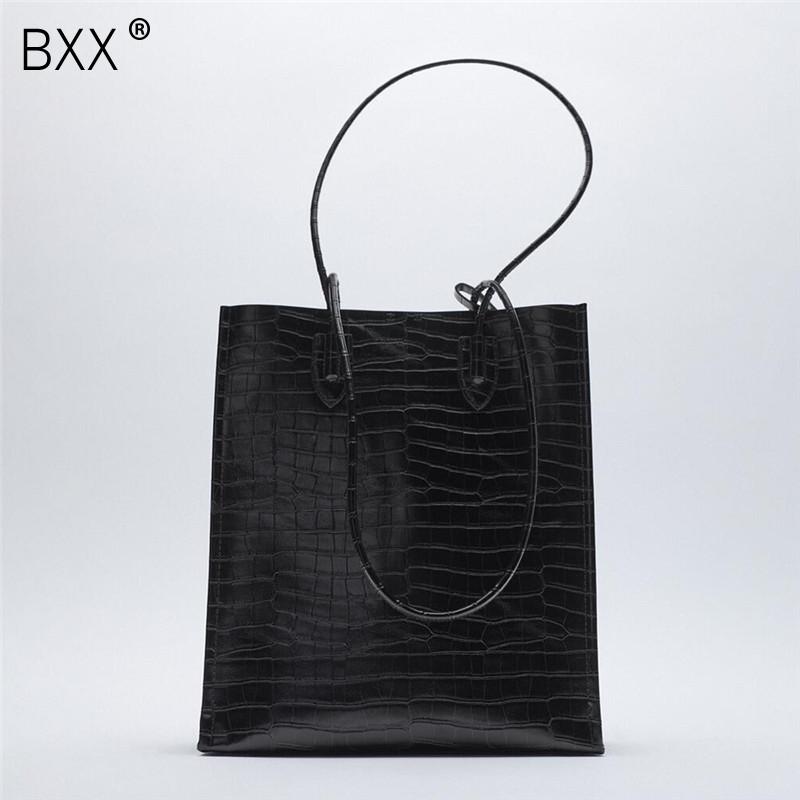 

[BXX] High Capacity PU Leather Bags For Women 2021 Fashion Crossbody Shoulder Bag Lady Trend Handbags and Purses HQ730, Black