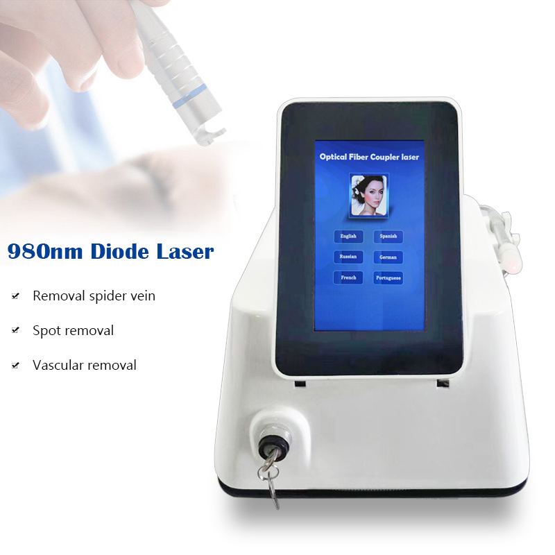 980nm Laser Spider Veins Removal Machine 30W Professional Needlefree Treatment Remove Facial Rosacea Red Silk Blood Vessle Vascular Reduce
