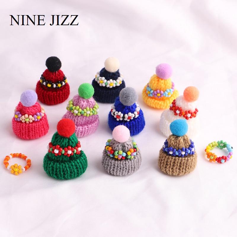 

Fashion Trendy Korean Original Multi-color Small Flowers Rice Beads Ring Women Girl Jewelry Handmade Knit Style Ring