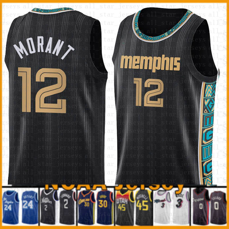 

Ja 12 Morant Memphis Grizzlies New basketball Jersey MEN 2021 New Grizzlie Jayson 0 Tatum Zion 1 Williamson Jamal 27 Murray Jokic, Black;red