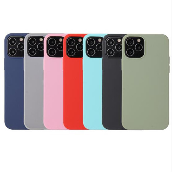

Custom logo Candy Matte Soft TPU Cell Phone Case Silicone Shockproof Back Cover For iphone 12 mini 11 pro X XS MAX XR 7 8 plus SE, Mix colors