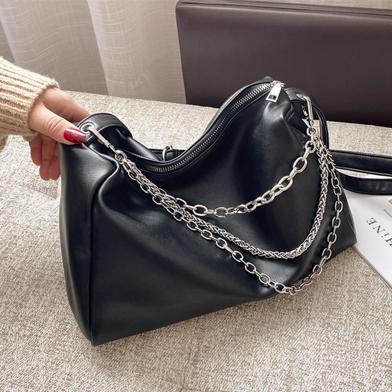 

Casual Women Bag Soft Leather Crossbody Bags For Women 2021 Large Capacity Shoulder Messenger Bag Travel Bags Zipper Purse Black