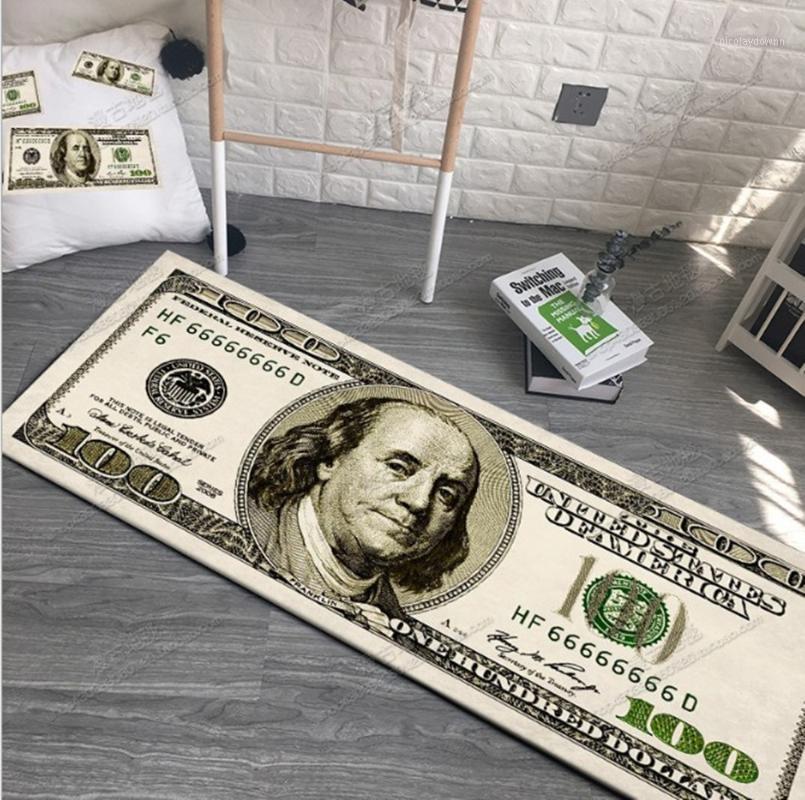 

Crative Non-Slip Area Rug Modern Home Decor Carpet Runner Dollar Printed Carpet One Hundred Dollar 100 Bill Print1