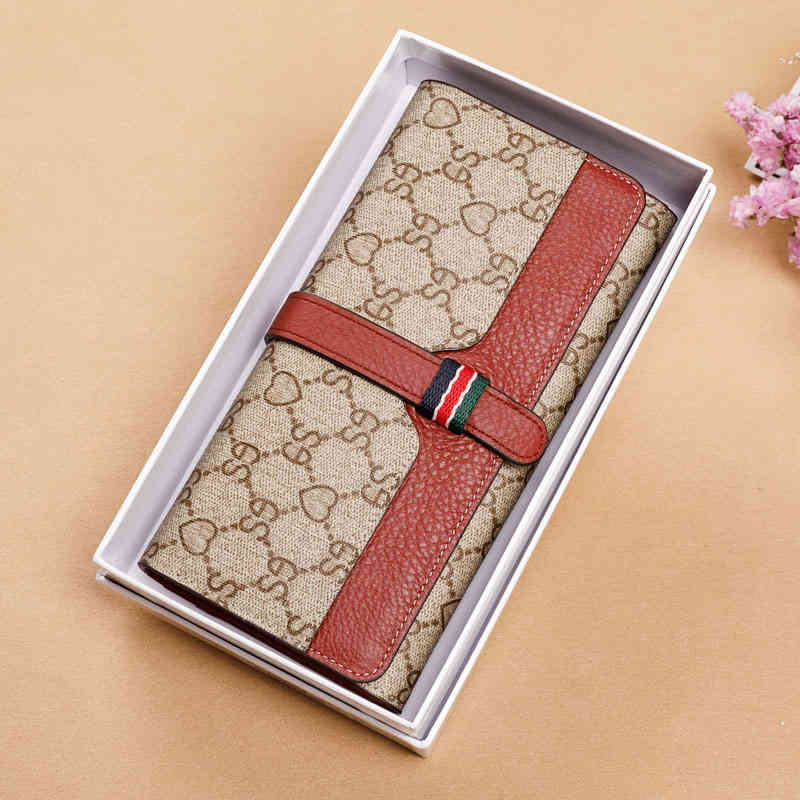 

New women's purse card bag long large capacity Leather Multi Purpose hand purse, Pink