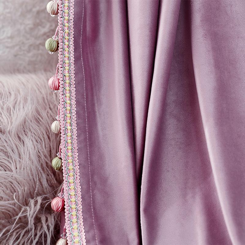 

Nordic Curtains for Living Room Bedroom Simple Chenille Thickened Lavender Solid Color Curtain Finished Product Customization, Purple