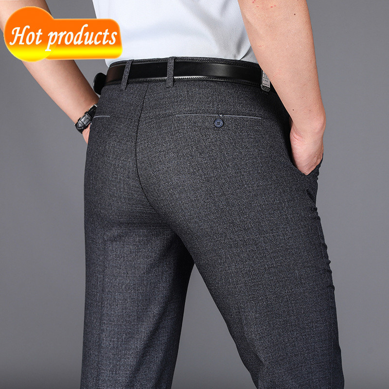 

2020 Straight Working Pant Formal Polyester Dressed in Men's Pants Plus Size 42 44 8lsz, Xra525 black