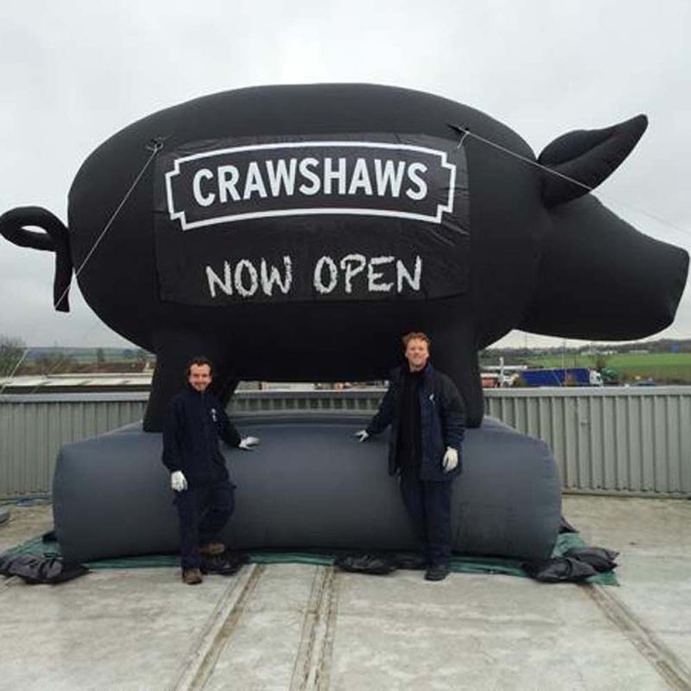 custom made advertising large black color inflatable pig balloons with logo for store opening-image-711328080