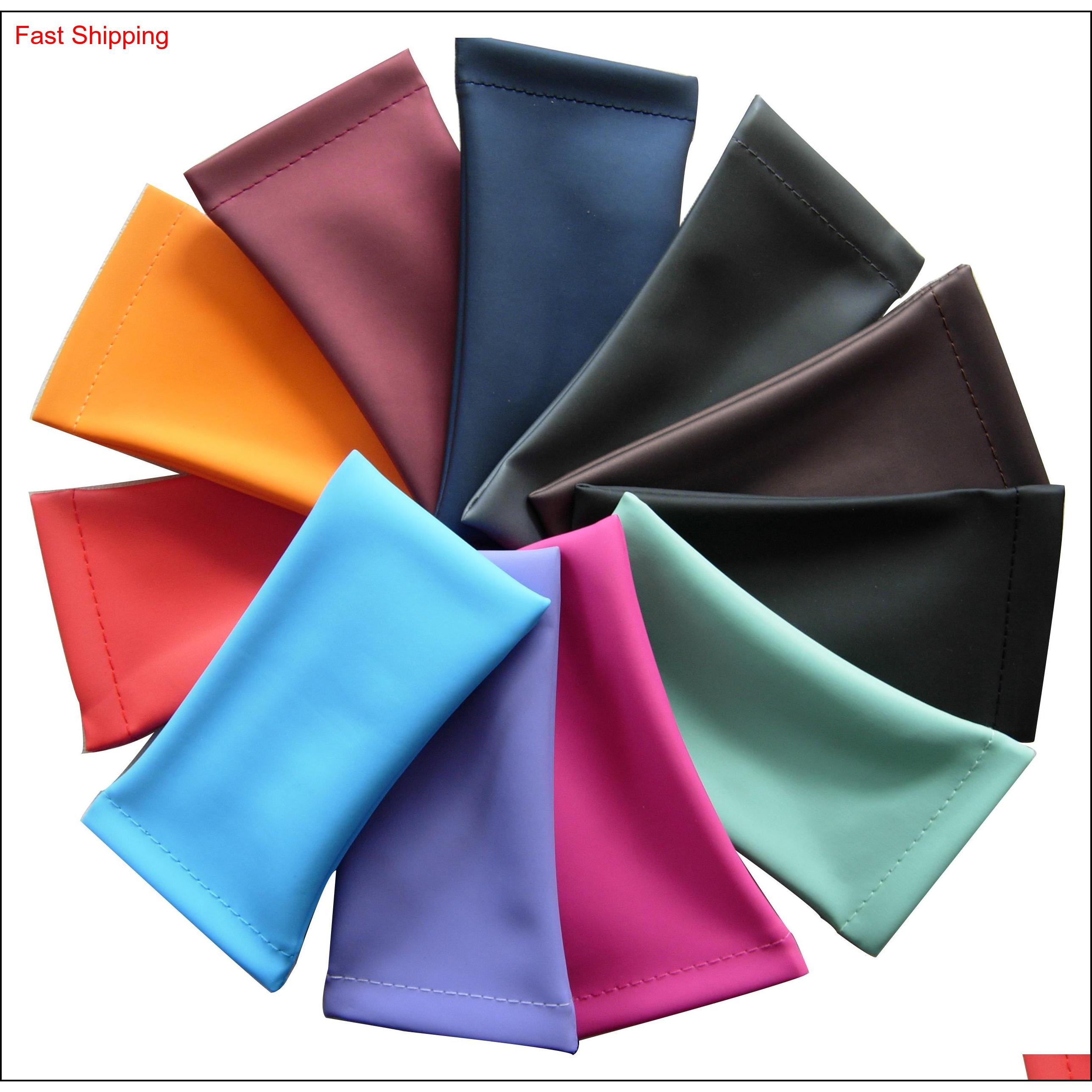 

Light Weight Water Proof Squeeze Top Eyeglass Spring Soft Leather Pouch Slip In Sunglass Case Mob qylijh mj_fashion