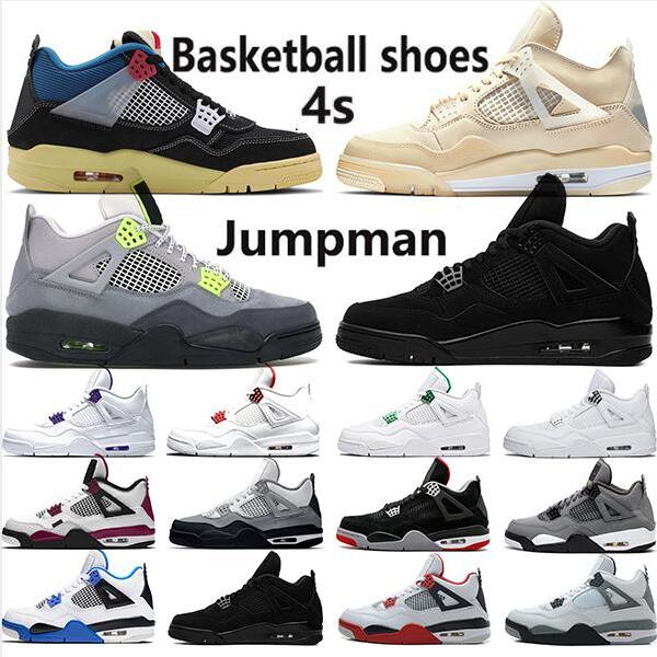 

Basketball Shoes Jumpman 4 4s Sail Fire Red Neon Pure Money Black Cat OG Bred White Cement Mens Trainers Sneakers Sports Size 40-47
