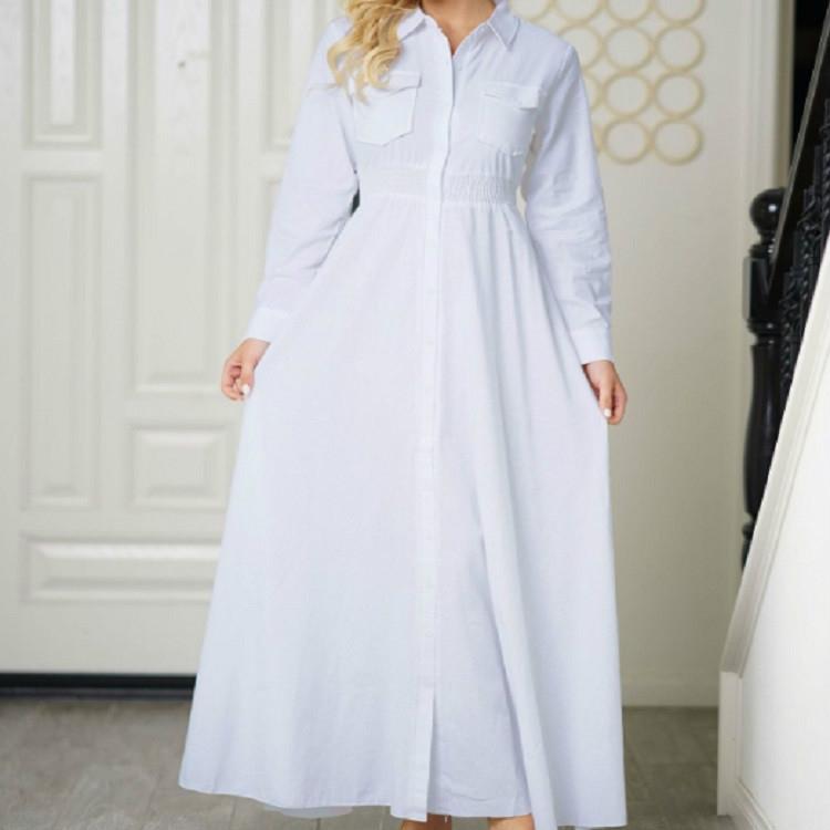 

Large Skirt with High Waist Long Shirt Dress SizeL