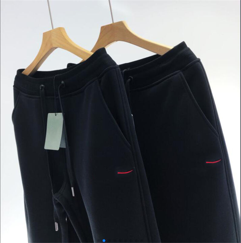 

Mens Casual Sports Pants Fashion Striped Letter Wave Printed Pants Hot Sale Loose Tie Style Home Street Mens and Womens Sweatwear, Black