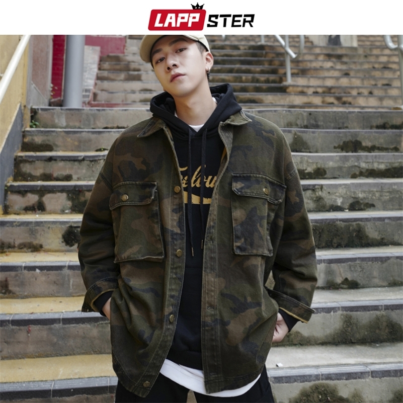 

LAPPSTER Men Streetwear Camo Jackets Mens Korean Pockets Windbreaker Harajuku Male Hip Hop Autumn Camouflage Jackets Coats 201105