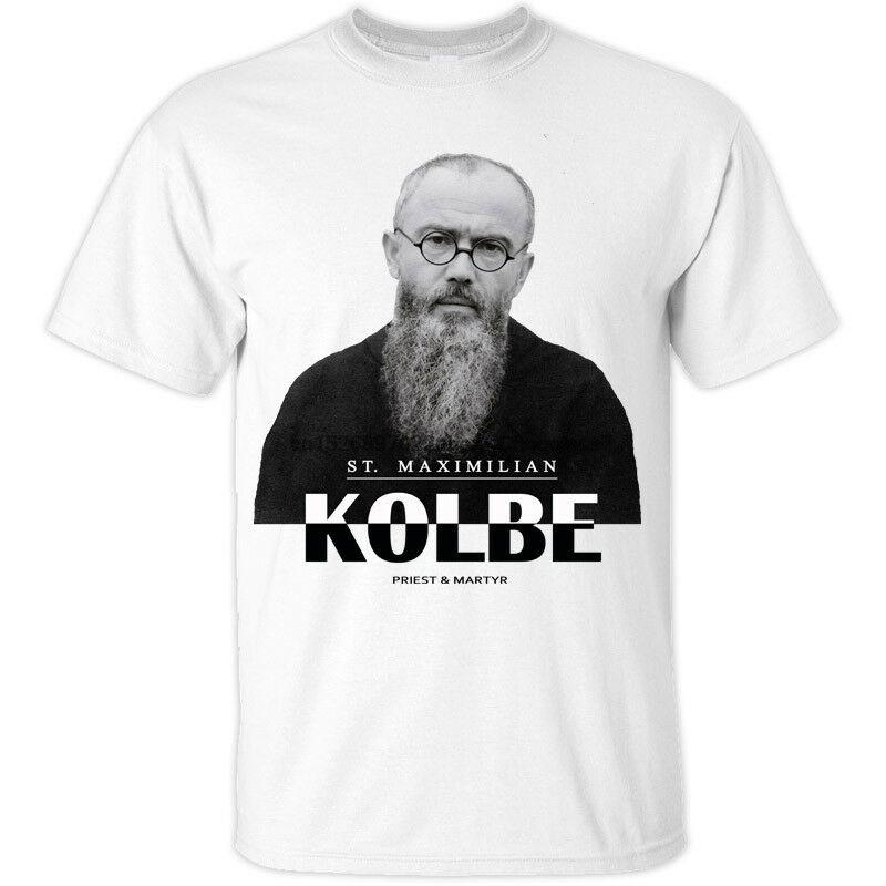 

Men's T-Shirts St Maximilian Kolbe V1 Raymund Catholic Martyr Christian T Shirt All Sizes S-5XL, White;black