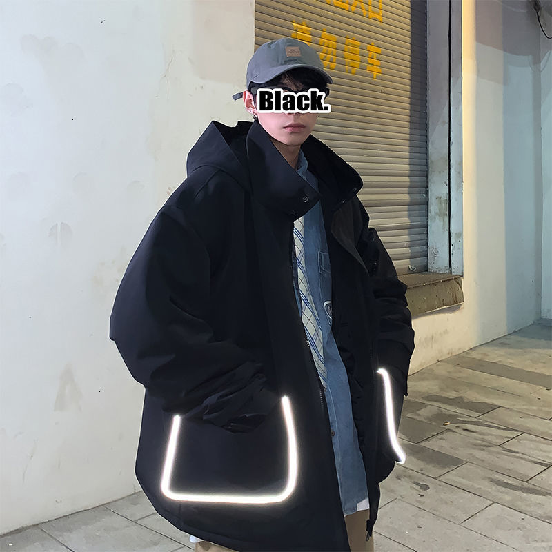 

New 2021 Men's Fall Thin Reflective Jacket Youth Clothing J0T1, Black