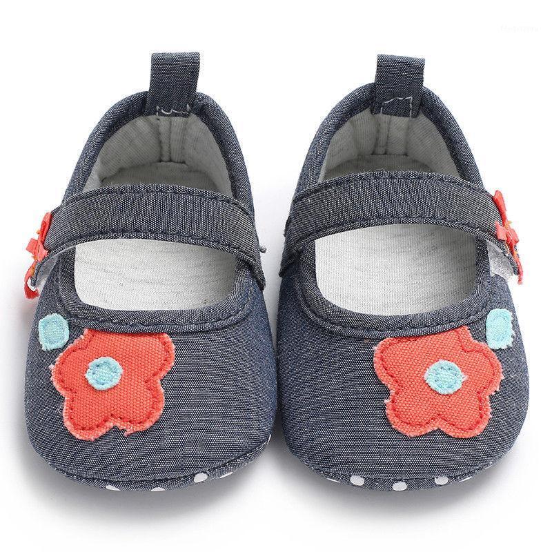 

18M Cute Baby Girls Floral First Walkers Shoes Newborn Soft Hook & Loop Baby Girls Shoes FXD01, As pic