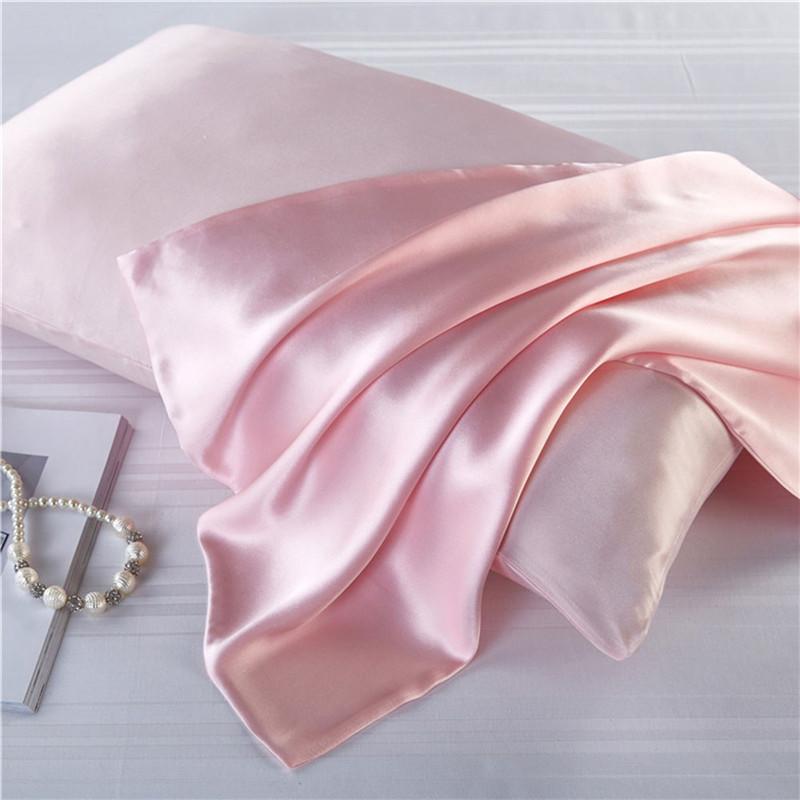 

Pillow Case Both Sides Silk Pillowcase Hair Skin Solid 16 Momme 100% Pure Natural Mulberry Standard Sleep Cover, Pink