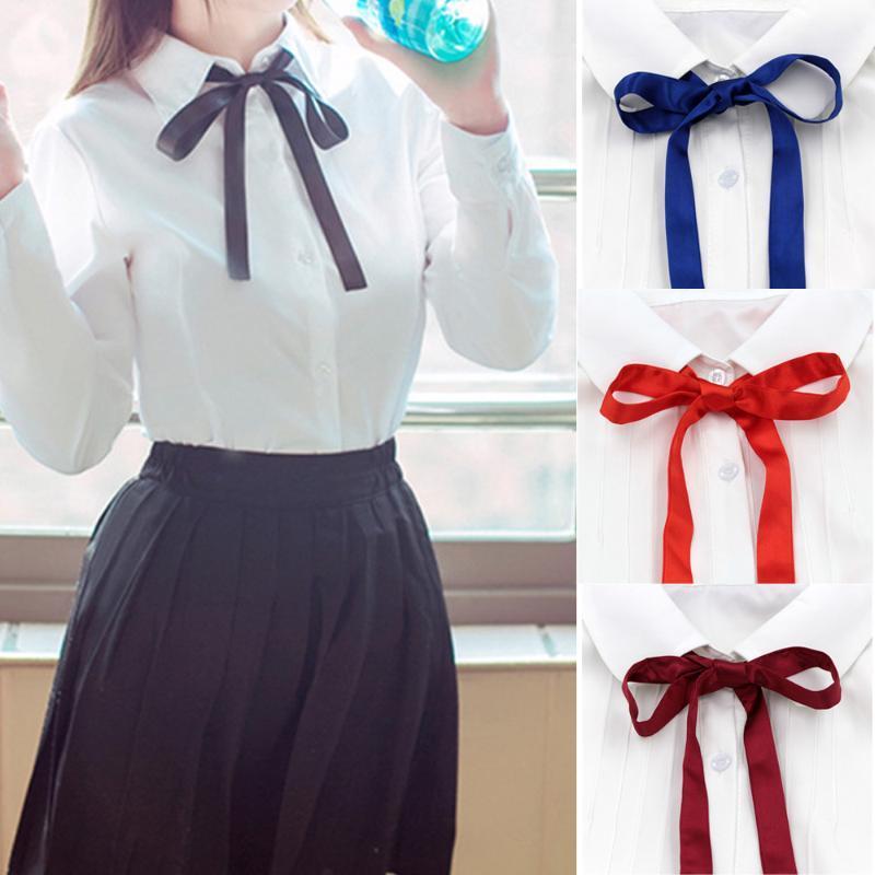 

Women Girl Adjustable Self-tied Bow Tie School Wedding Party Necktie Solid Color BWTQN01121