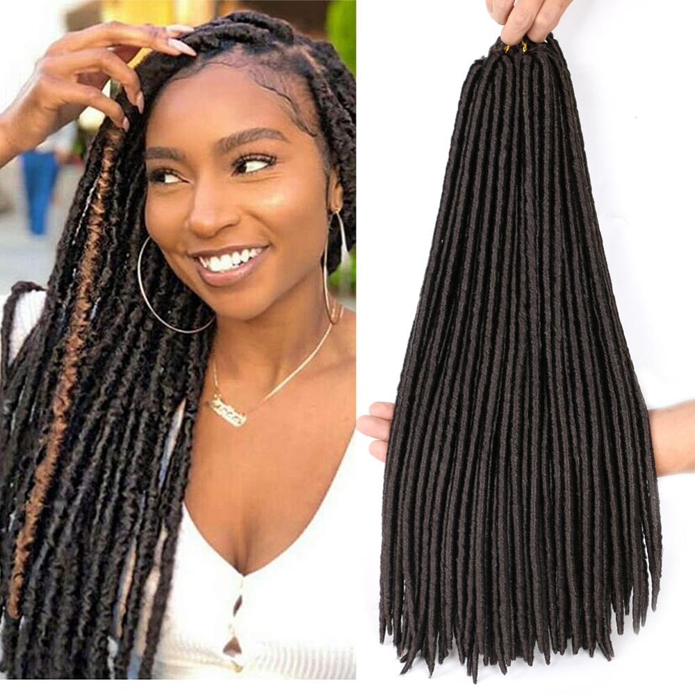 

Straight Faux Locs Crochet Hair 18" 24Strands/pcs Dreadlocks Hair Extensions 100g/pcs Soft Locs Crochet Braids faux locs braids, T613