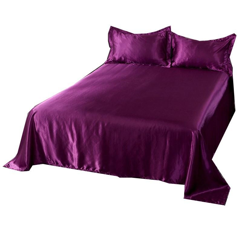 

3pcs/set Hot sale Flat sheet 18 colors flat sheet Satin for twin bed luxury silk sheets for double bed Adult Solid Mattress
