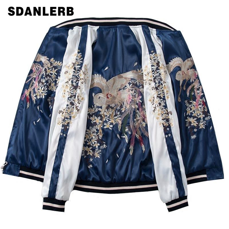 

Blue Phoenix Embroidered Baseball Suit Coat Women Loose Spring Autumn Jacket for Femme BF Students Jacket Plus Size Jackets