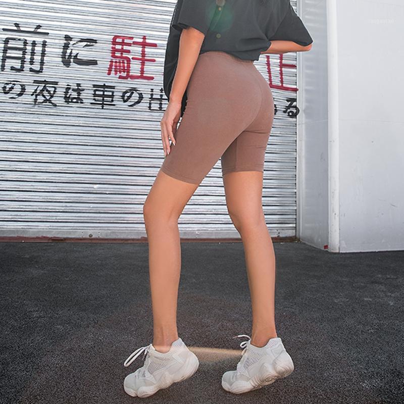 

2020 Summer vintage high waist shorts women sexy biker shorts short feminino cotton neon green black sweatpants1, White
