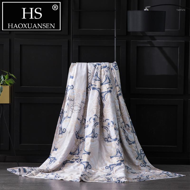 

100% Tencel 400 Thread Count Fabric Quilt Summer Lightweight Comforter Soft Thin Quilts Queen  Size Bed Cover Throw Blanket1, Color 2