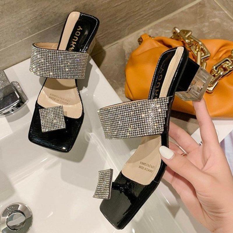 

Women High Ladies Quality Sexy Ladies Shoes Heels Crystal Slipper Shoes Sandals women Slippers sandalias mujer1, Black
