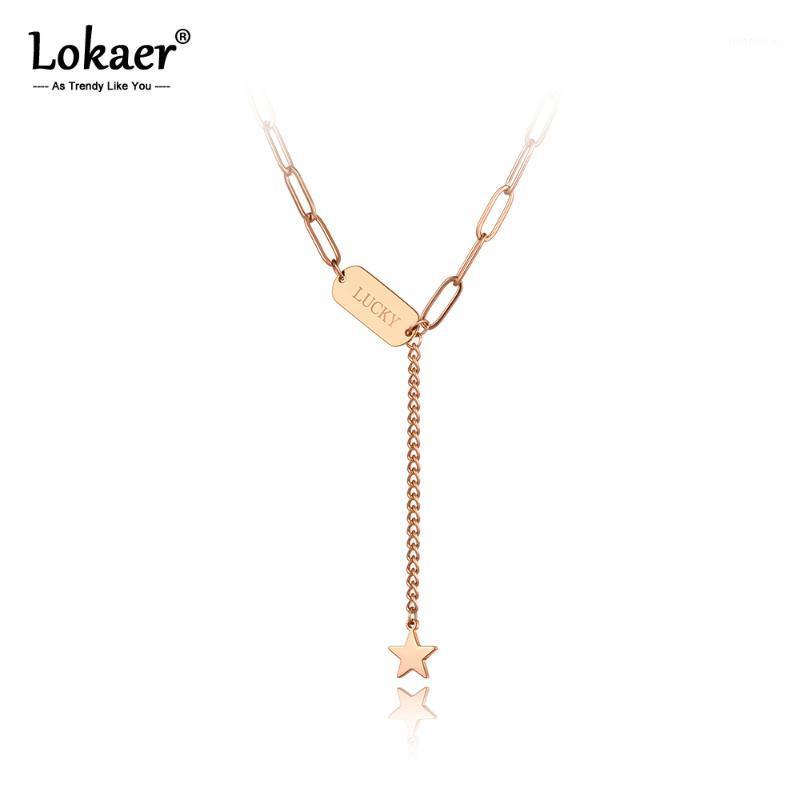 

Lokaer Original Design Stainless Steel Lucky Star Charm Chain Choker Necklace Jewelry Bohemia Pendant Necklace For Women N202081