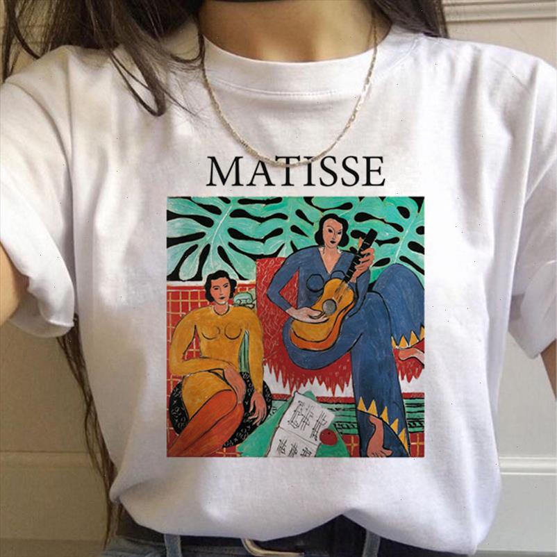

matisse oil art painting harajuku t shirts women vintage ullzang graphic t shirt 90s korean style tshirt fashion tees female, White