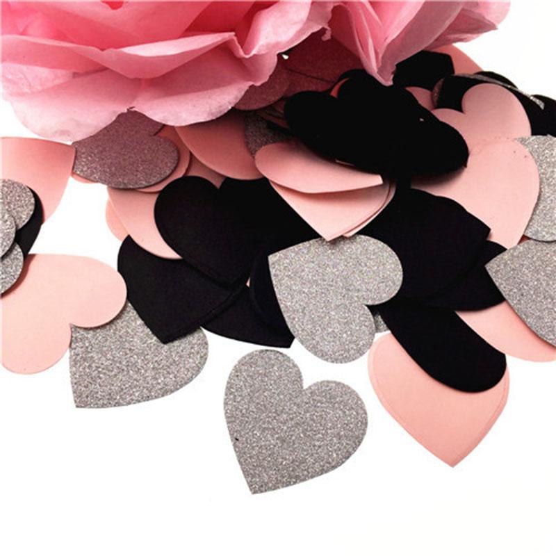 

100PCS Star Heart Table Confetti Sprinkles Birthday Party Wedding Decoration Sparkle Pink Black Silver Gold Paper Crafts