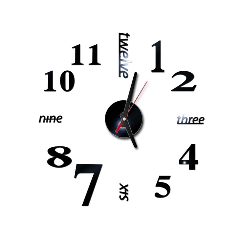 

2020 New Clock Watch Wall Clocks Horloge 3d Diy Acrylic Mirror Stickers Home Decoration Living Room Quartz Needle reloj de pared