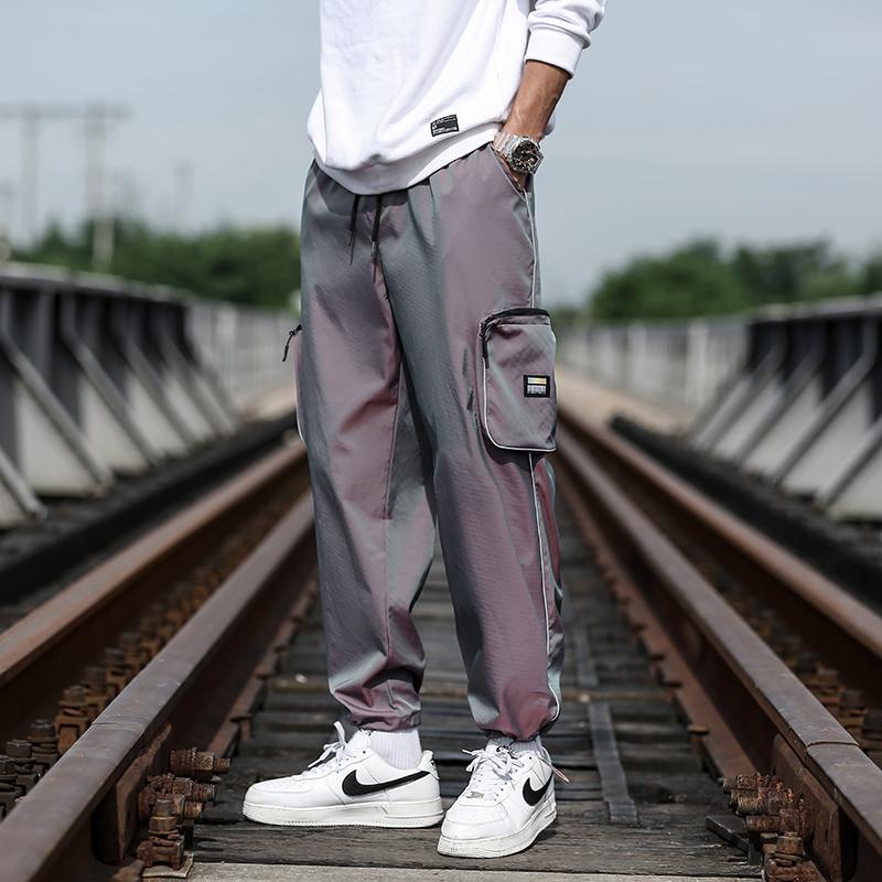 

Gradient Cargo Pants for Men 2021 Spring New Jogger Pant Hip Hop Streetwear Fashion Clothing Casual Straight Ankle-length Pant, Black