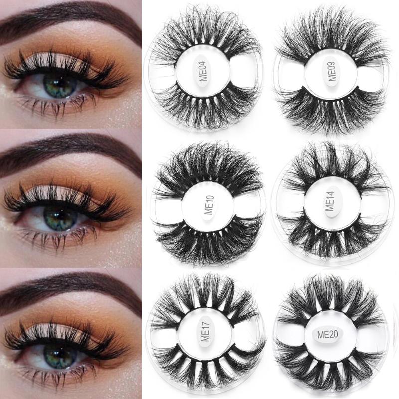 

1 Pair 25MM Faux Mink False Eyelashes Soft Thick Long Dramatic Fluffy Wispies Handmade Fake Lashes Extension Makeup Tools