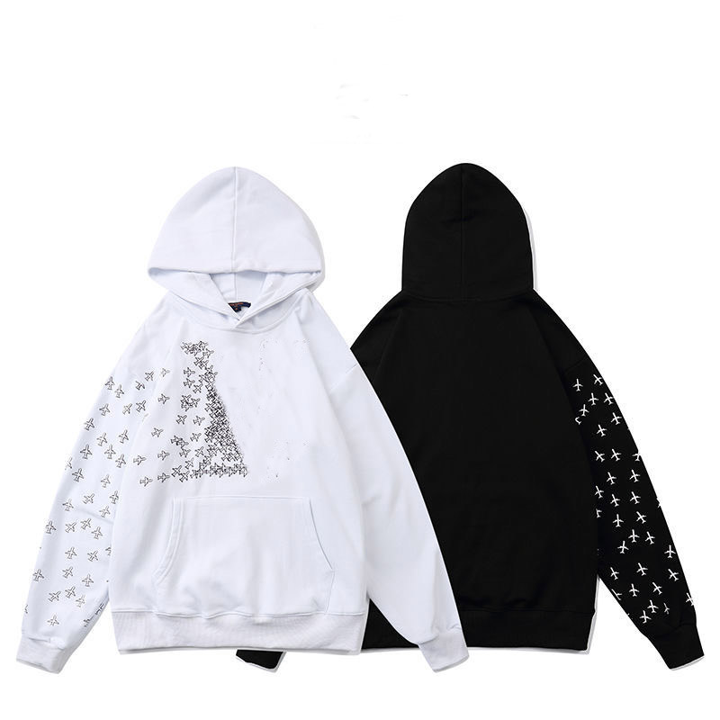 

2020 Mens Clothing Homme Hooded Sweatshirts Mens Women Stylist aircraft Hoodies High Street Hoodies Pullover Sweatshirts M-2XL, White