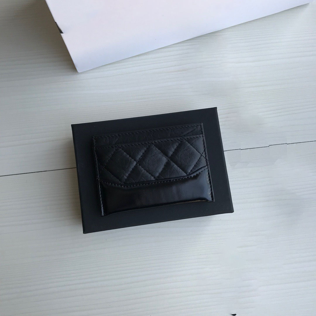 

best quality genuinel leather womens card holder with box luxurys designers wallet womens wallet purse credit card holder 1688, Brown;gray