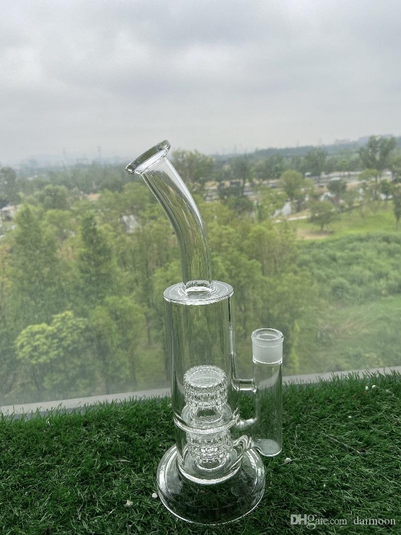 

Glass bong Twin Cage Junior hookahs water pipe smoking 31.5cm tall 3-5mm thickness Bubbler