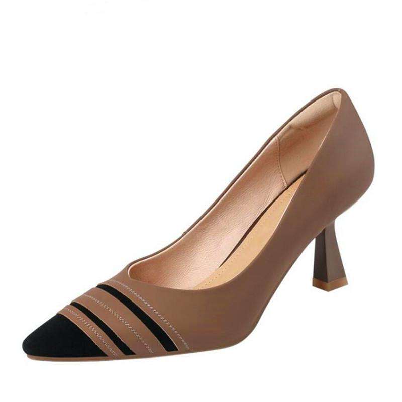 

Dress Shoes Spring And Autumn Ladies High Heels Pointed Toe Heel Single Fashion Party, Auburn