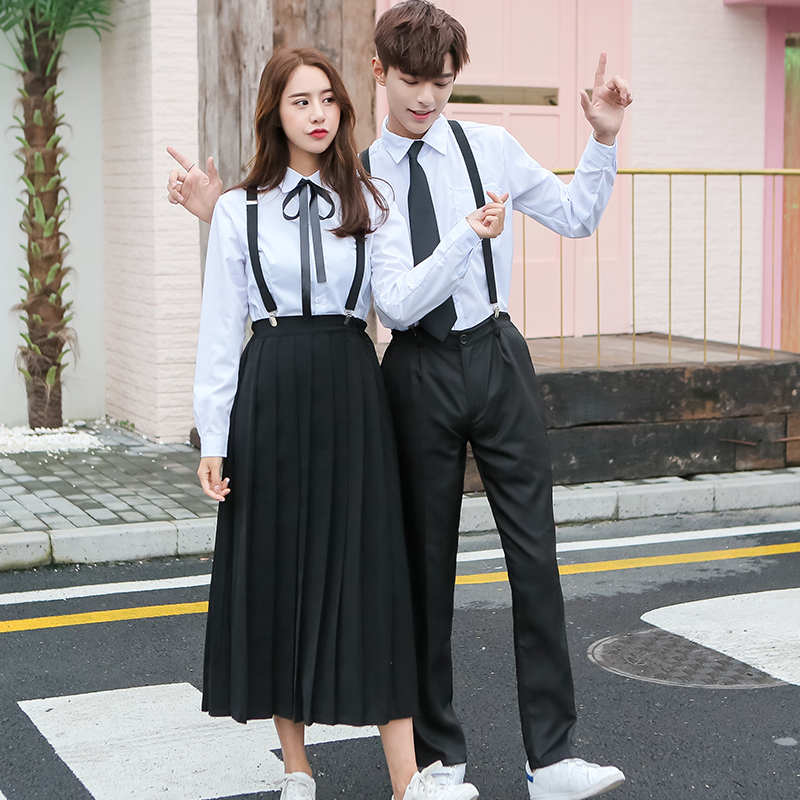 

Japanese Junior High School Students School Uniforms Suit British College Style Autumn Winter Boy Girl Class Skirt Set H2417 201123, Stylea