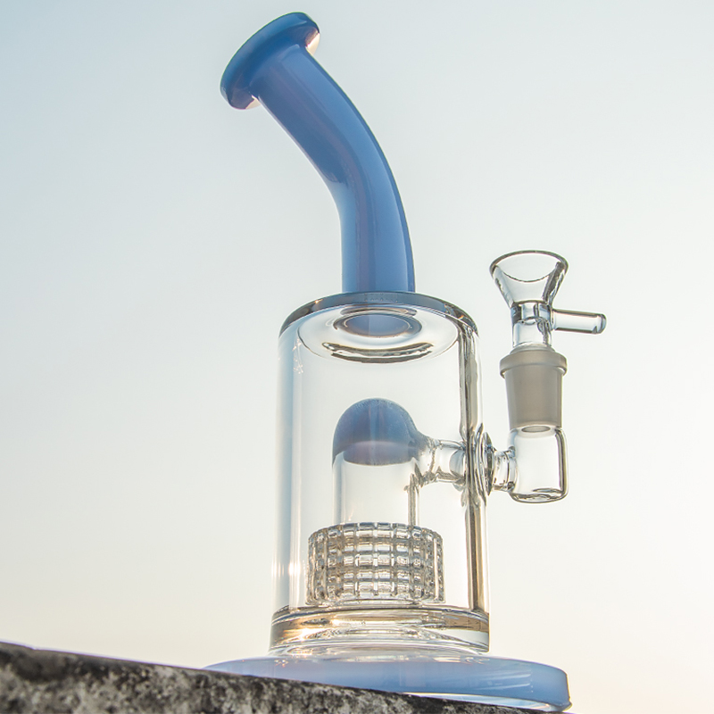

Heady Glass Bong Bent Type Water Pipe Recycler Splash Guard Bongs Triple Wheel Filter Perc Oil Rigs Dab Rig Dome Perc Oil Burner Birdcage