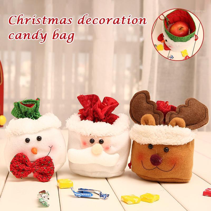 

Santa Drawstring Bags Elk Xmas Snowman Candy Bags Treat for Christmas Holiday Decorations Party QJS Shop1