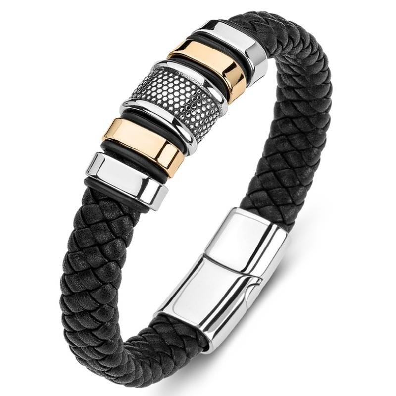 

Classic Trend Fashion Men's Fashion Gentleman Temperament Leather Hand-woven Men's Bracelet
